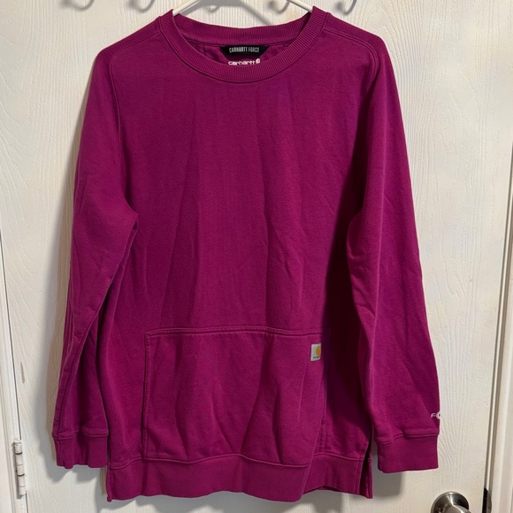 Carhartt Tops - Women's Lrg Carhartt Force Relaxed Fit Lightweight Sweatshirt Pull Over Magenta